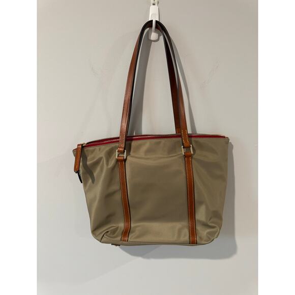 Dooney & Bourke Wayfarer Zip Tote Nylon w/ Vachetta Leather Trim - Picture 2 of 11